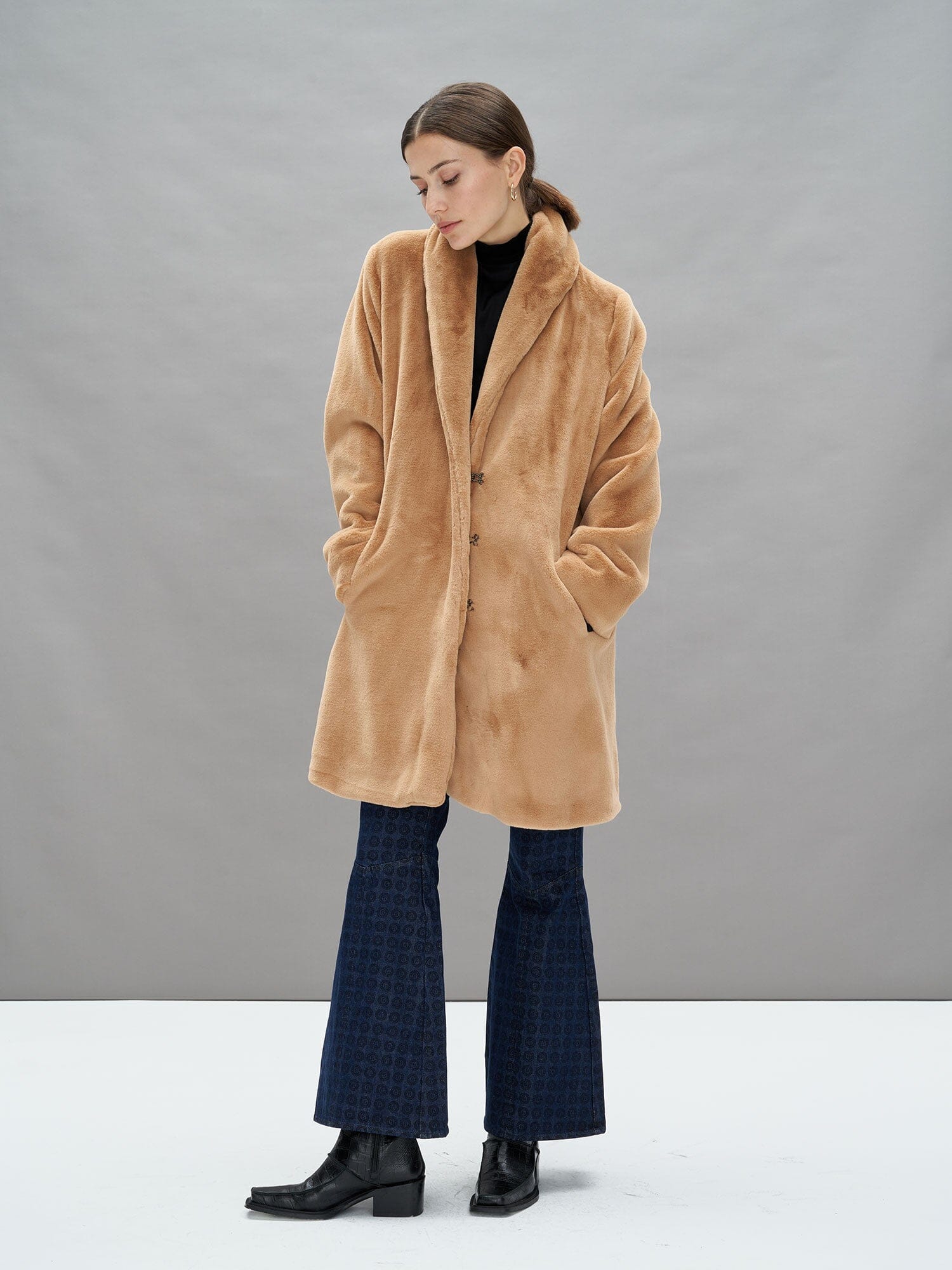 Manteau fourrure camel sale