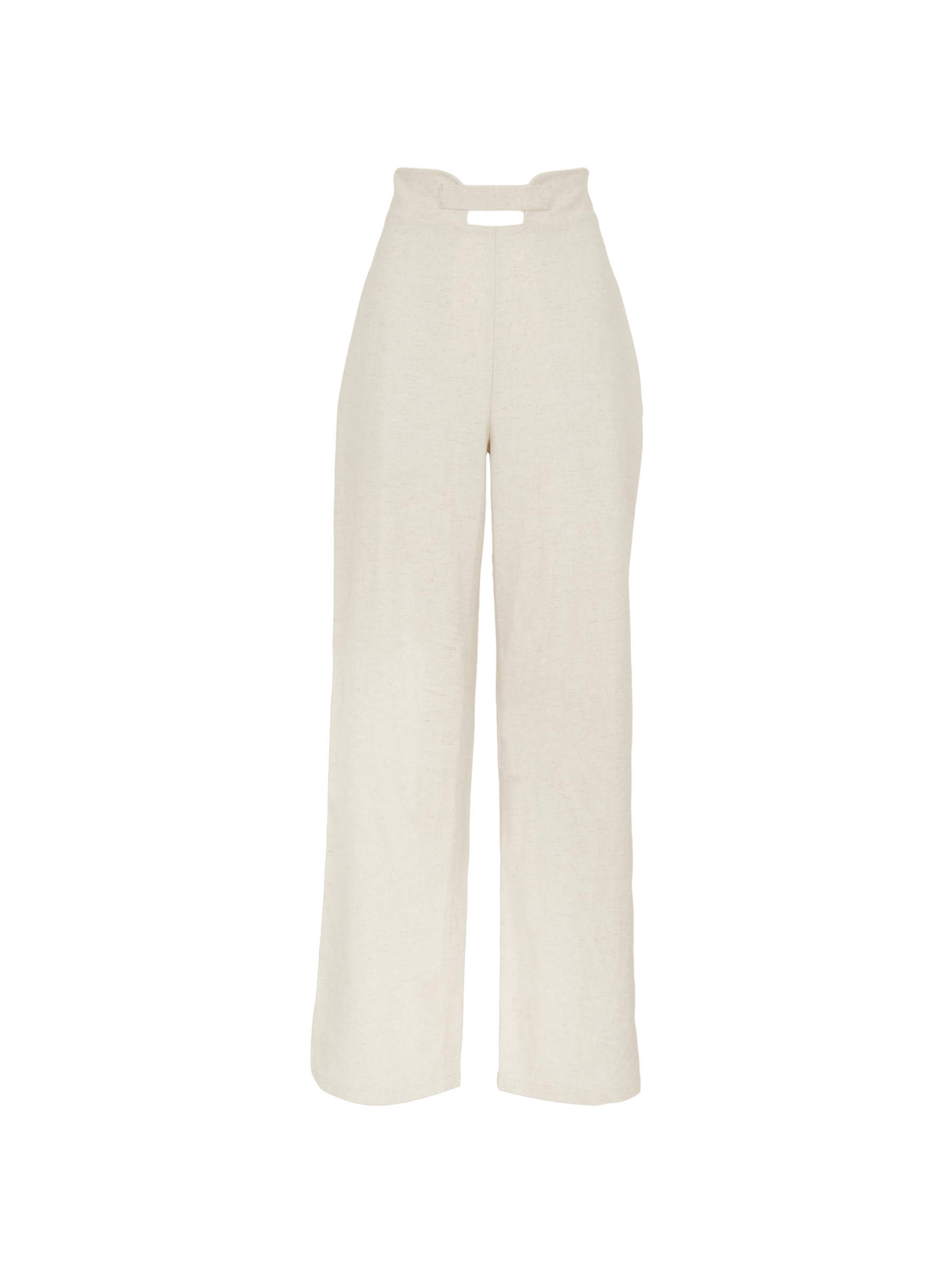 ACIS - Pantalon taille haute en coton et chanvre écru Pantalon Fête Impériale