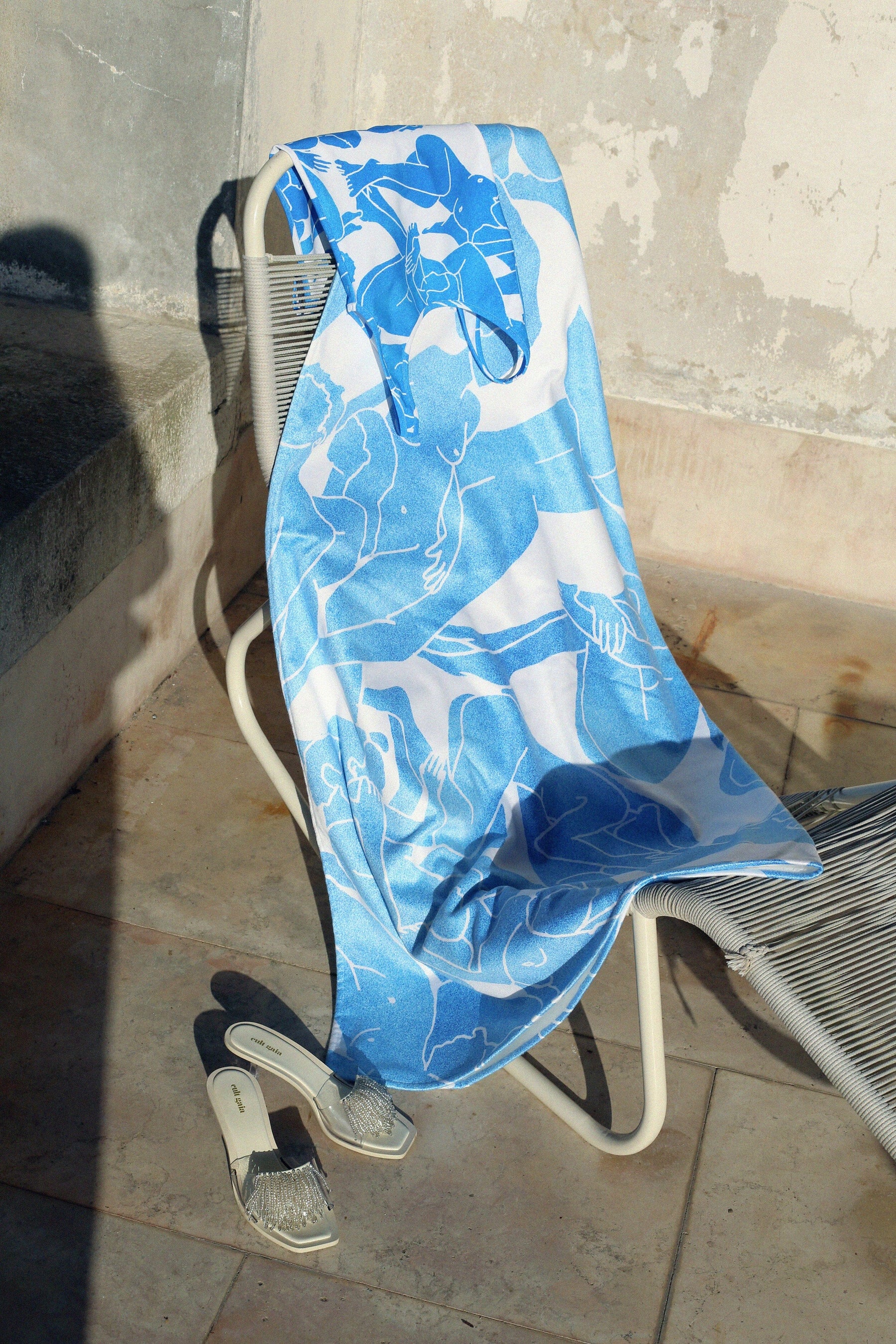 Drap de plage 145x145cm imprimé Géants Bleus Drap de plage Fête Impériale