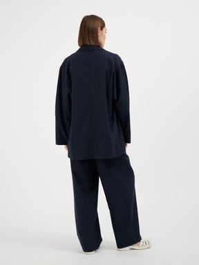 FERAUD - Blazer en twill de laine et coton navy Veste Fête Impériale