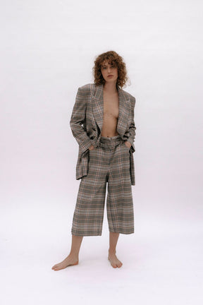 GIANNI - Jupe culotte taille haute en tartan Pantalon Fête Impériale