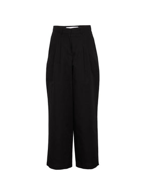 GILBERT - Pantalon taille haute à pinces en lin coton Noir Pantalon Fête Impériale