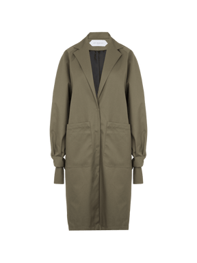 RINGO - Trenchcoat oversize poignets noués en gabardine Kaki Trenchcoat Fête Impériale