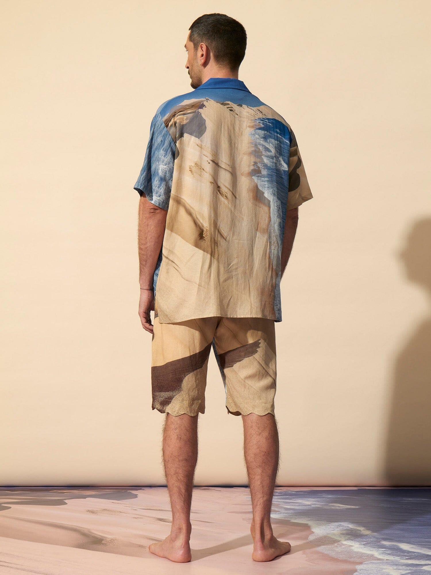 SCANDALE - Chemise unisexe oversized à manches courtes en viscose lin imprimé Pelican Bay Chemise Fête Impériale