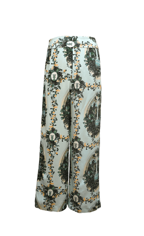 ULYSSE - Pantalon taille haute à plis en crêpe de soie imprimé Grande Cascade Pantalon Fête Impériale