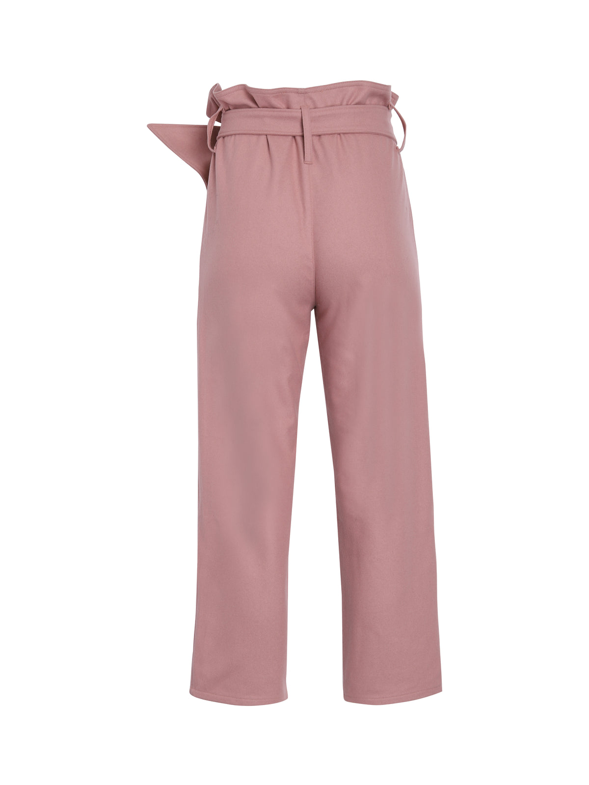 ZIGGY - Pantalon taille haute avec ceinture à boucle en laine Rose